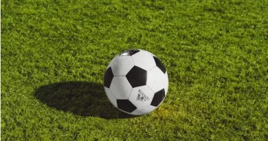 Bola de futebol branca e preta em campo gramado