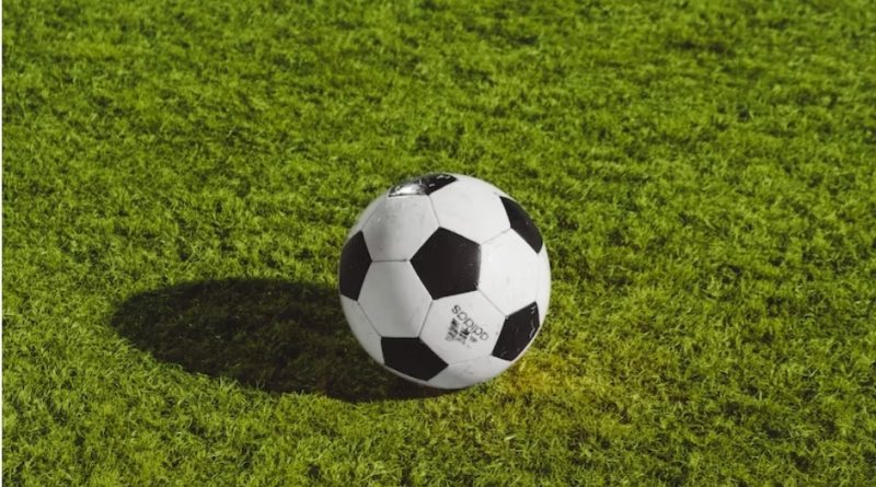 Bola de futebol branca e preta em campo gramado