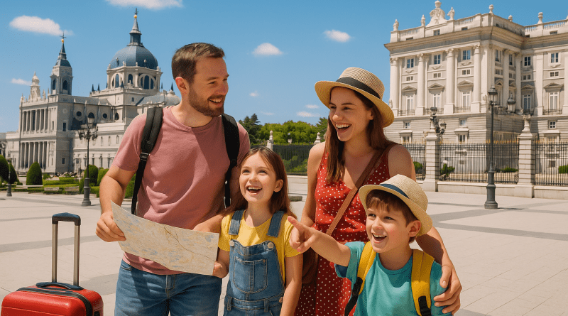 Viagens e lazer família crianças imagem criada por IA